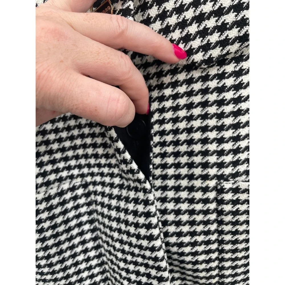 Sandro Charlotte Houndstooth Black and White Tweed Mini Dress 38 US 6 - Picture 7 of 11